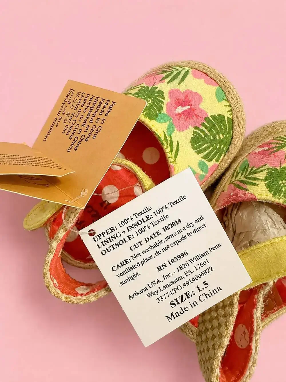 Chicco My First Chicco Floral Espadrille Infant Shoes Size 1.5
